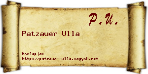 Patzauer Ulla névjegykártya